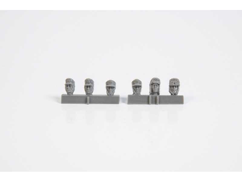 Heads Of German WW2 Infantry Troops With Winter Headwear (6 Pcs) - zdjęcie 1 Heads Of German WW2 Infantry Troops With Winter Headwear (6 Pcs) - zdjęcie 1