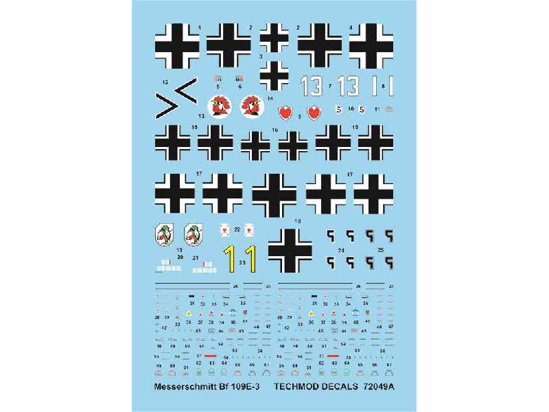 Kalkomania - Messerschmitt Bf 109E-3 - zdjęcie 1 Kalkomania - Messerschmitt Bf 109E-3 - zdjęcie 1