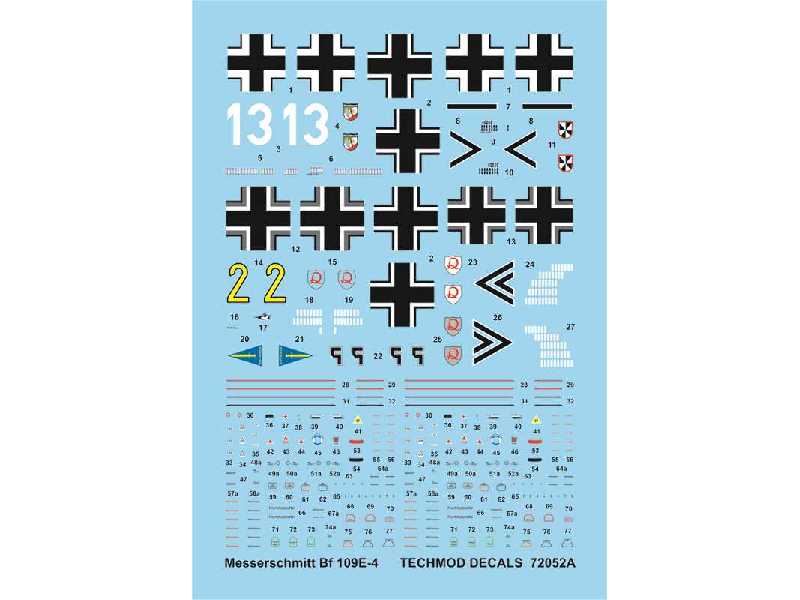 Kalkomania - Messerschmitt Bf 109G-2 - 1940 - zdjęcie 1 Kalkomania - Messerschmitt Bf 109G-2 - 1940 - zdjęcie 1
