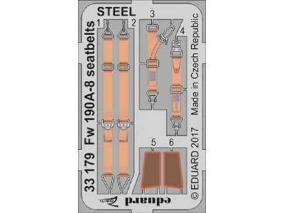 Fw 190A-8 seatbelts STEEL 1/32 - Revell - zdjęcie 1