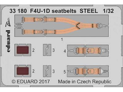 F4U-1D seatbelts STEEL 1/32 - Tamiya - zdjęcie 1