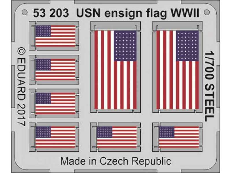 USN ensign flag WW2 STEEL 1/700 - zdjęcie 1 USN ensign flag WW2 STEEL 1/700 - zdjęcie 1