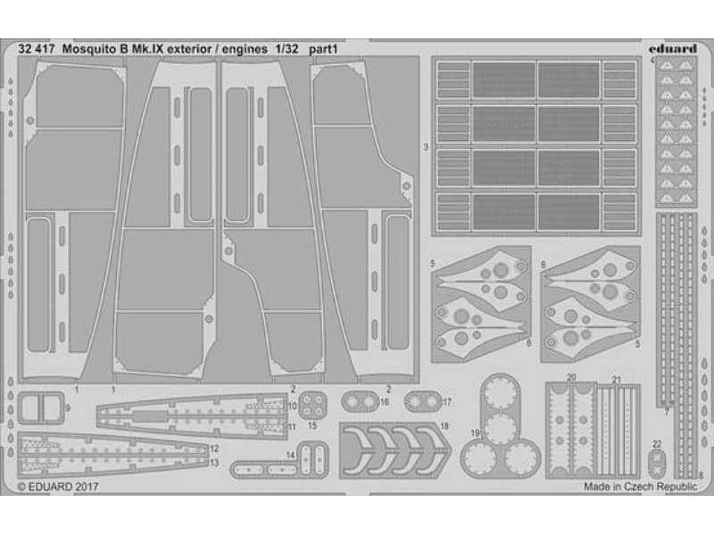 Mosquito B Mk. IX exterior / engines 1/32 - Hk Models - zdjęcie 1