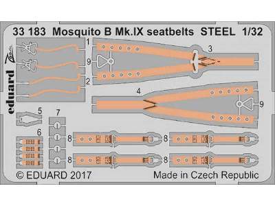 Mosquito B Mk. IX seatbelts STEEL 1/32 - Hk Models - zdjęcie 1