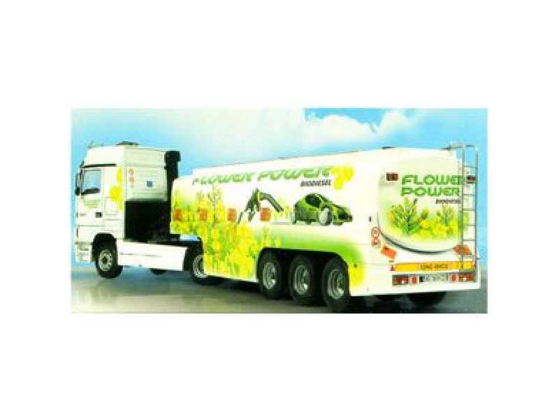 Ciężarówka Mercedes-Benz Actros z naczepą cyst. Flower Power - zdjęcie 1 Ciężarówka Mercedes-Benz Actros z naczepą cyst. Flower Power - zdjęcie 1