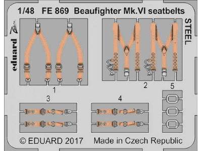 Beaufighter Mk. VI seatbelts STEEL 1/48 - Tamiya - zdjęcie 1