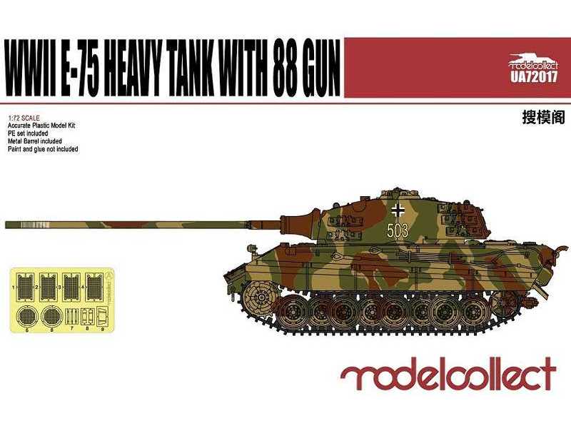 Ciężki czołg niemiecki E-75 z działem 88mm - II W.Ś. - zdjęcie 1 Ciężki czołg niemiecki E-75 z działem 88mm - II W.Ś. - zdjęcie 1