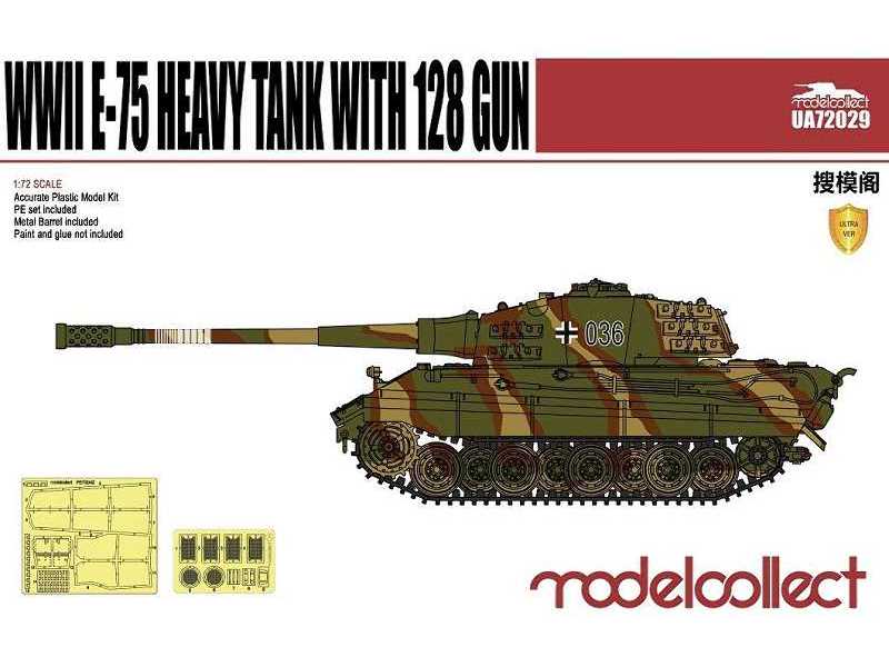 Ciężki czołg niemiecki E-75 z działem 128mm - II W.Ś. - zdjęcie 1 Ciężki czołg niemiecki E-75 z działem 128mm - II W.Ś. - zdjęcie 1