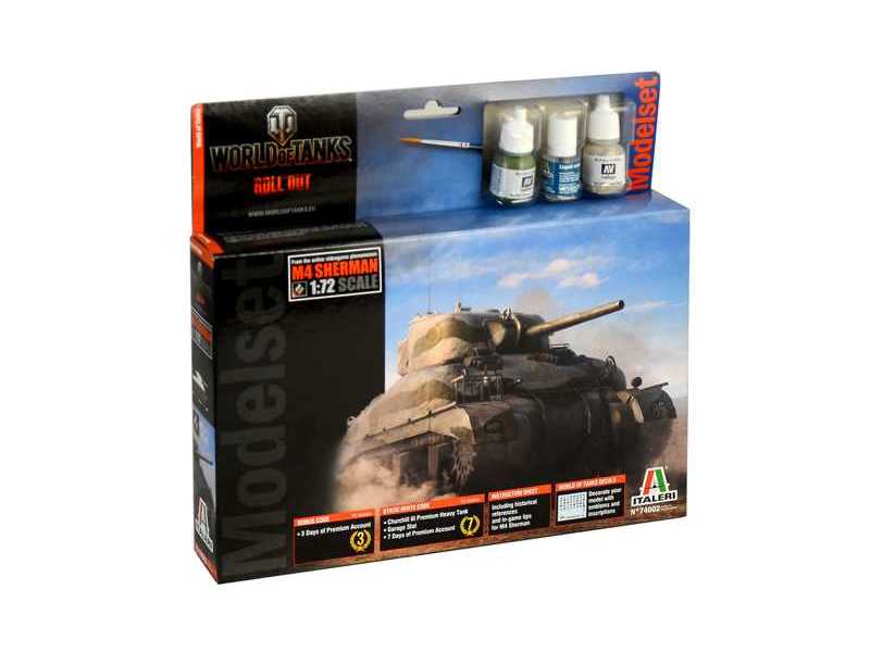 World of Tanks - M4 Sherman - zestaw z farbkami i klejem - zdjęcie 1 World of Tanks - M4 Sherman - zestaw z farbkami i klejem - zdjęcie 1