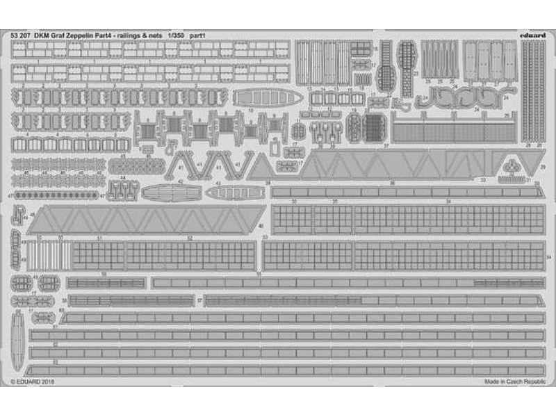 DKM Graf Zeppelin railings & nets  pt.4 1/350 - Trumpeter - zdjęcie 1