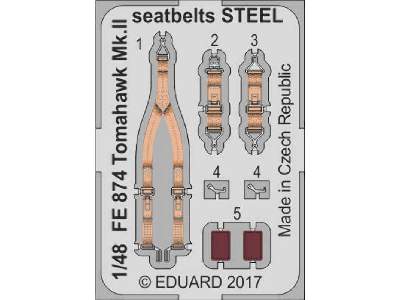 Tomahawk Mk. II seatbelts STEEL 1/48 - Airfix - zdjęcie 1