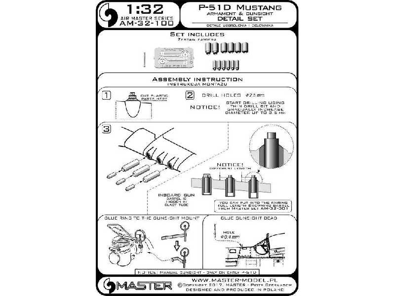 P-51d Mustang - Zestaw Detali - Uzbrojenie I Celownik - zdjęcie 1