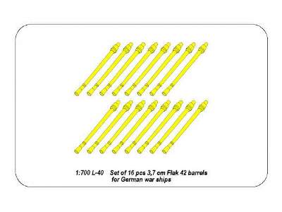 Zestaw 16 luf do działek 3,7 cm Flak 42 do niemieckich okrętów - zdjęcie 5
