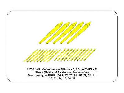 Zestaw luf do niemieckiego niszczyciela typu Narvik 1936A - zdjęcie 8
