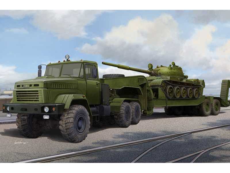 Ciągnik KrAZ-6446 z naczepą MAZ/ChMZAP-5247G z czołgiem T-62 - zdjęcie 1 Ciągnik KrAZ-6446 z naczepą MAZ/ChMZAP-5247G z czołgiem T-62 - zdjęcie 1