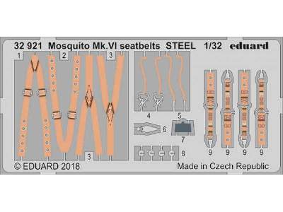 Mosquito Mk. VI seatbelts STEEL 1/32 - Tamiya - zdjęcie 1
