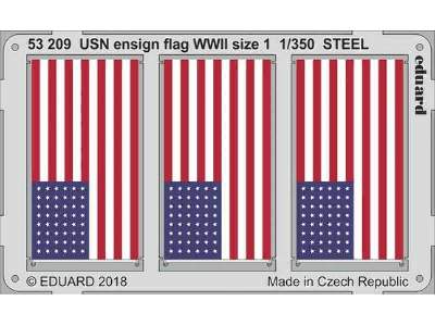 USN ensign flag WWII size 1 STEEL 1/350 - zdjęcie 1