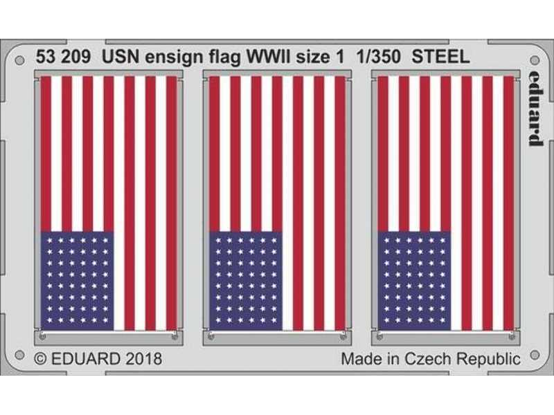 USN ensign flag WWII size 1 STEEL 1/350 - zdjęcie 1 USN ensign flag WWII size 1 STEEL 1/350 - zdjęcie 1
