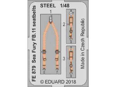 Sea Fury FB.11 seatbelts STEEL 1/48 - Airfix - zdjęcie 1