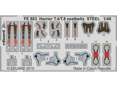 Harrier T.4/ T.8 seatbelts STEEL 1/48 - Kinetic - zdjęcie 1