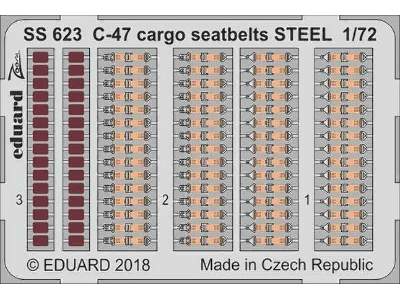 C-47 cargo seatbelts STEEL 1/72 - Hobby Boss - zdjęcie 1