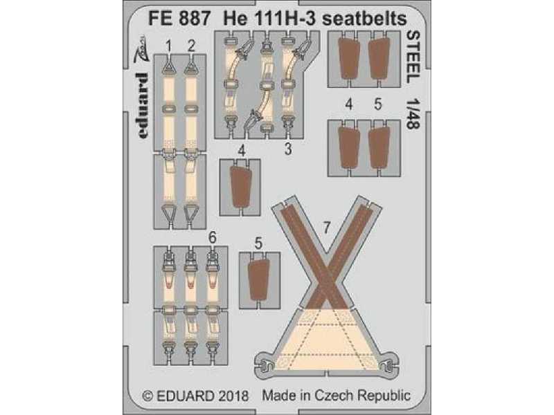 He 111H-3 seatbelts STEEL 1/48 - Icm - zdjęcie 1