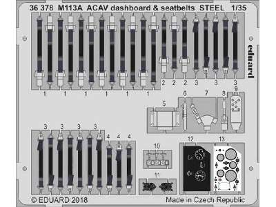 M113A ACAV dashboard & seatbelts STEEL 1/35 - Afv Club - zdjęcie 1