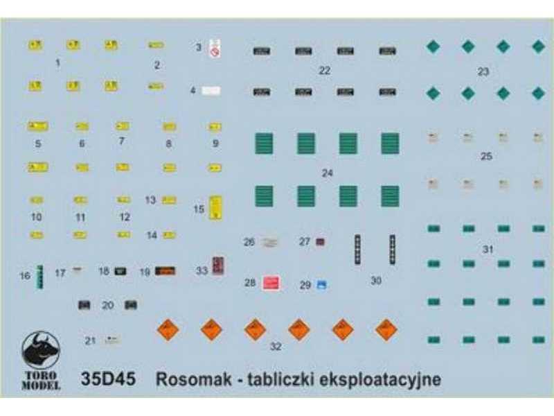 KTO Rosomak - tabliczki eksploatacyjne - zdjęcie 1