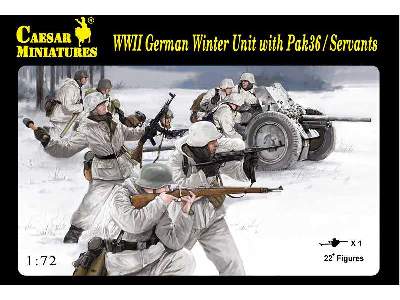 Niemiecki oddział zimowy z działem Pak 36  - zdjęcie 1