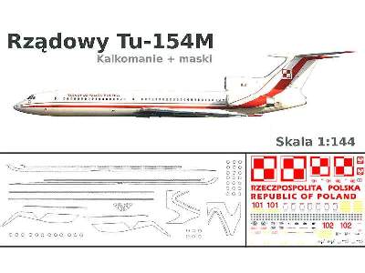 Kalkomania - Polski Rządowy Tu-154M - zdjęcie 1