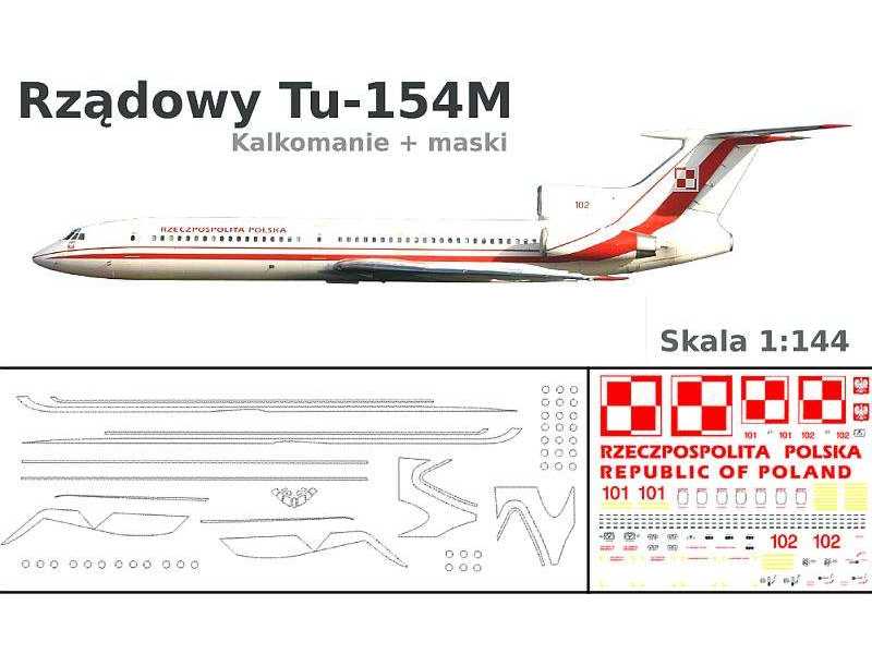 Kalkomania - Polski Rządowy Tu-154M - zdjęcie 1