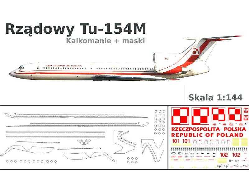 Kalkomania - Polski Rządowy Tu-154M - zdjęcie 1 Kalkomania - Polski Rządowy Tu-154M - zdjęcie 1