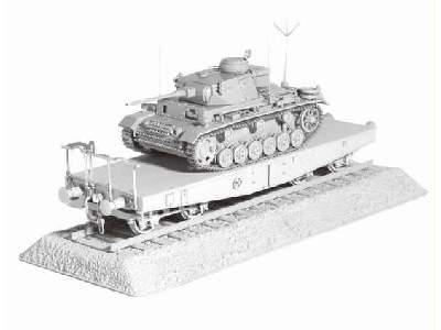 Wagon platforma Typ Ssy + Pz. Bef. Wg. III Ausf. K - zdjęcie 2