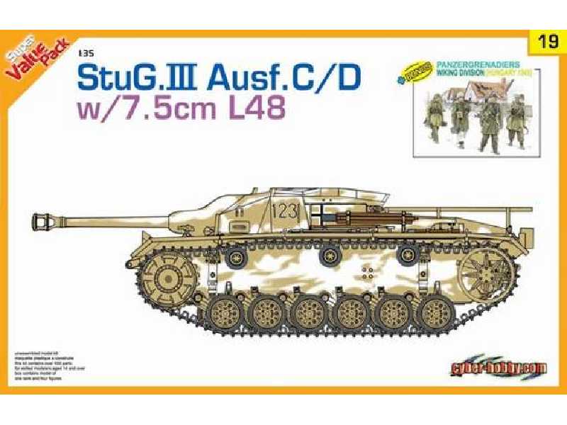 StuG. III Ausf.C/D w/7.5cm L48 + figurki Paznergrenadiers WIKING - zdjęcie 1