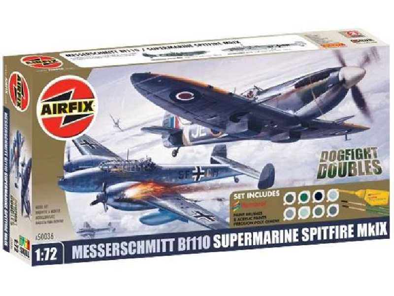 Zestaw Messerschmitt Me110 & Spitfire MkIX - zdjęcie 1 Zestaw Messerschmitt Me110 & Spitfire MkIX - zdjęcie 1