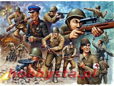 Figurki Sowiecka piechota - II Wojna Światowa - zdjęcie 1