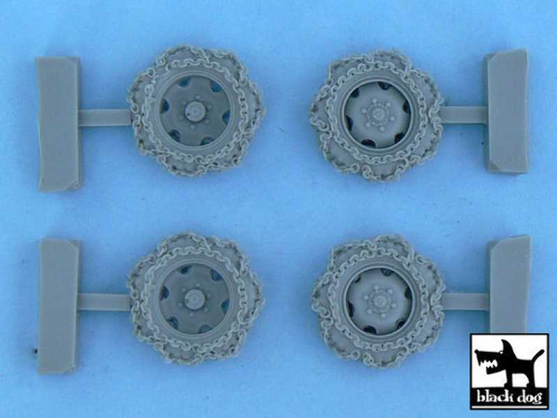 Steyr Type 1500a/01 Snowchained Wheels Set For Tamiya Kits, 4 Re - zdjęcie 1 Steyr Type 1500a/01 Snowchained Wheels Set For Tamiya Kits, 4 Re - zdjęcie 1