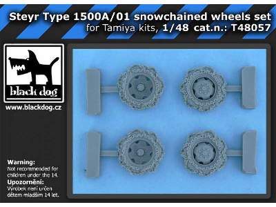 Steyr Type 1500a/01 Snowchained Wheels Set For Tamiya Kits, 4 Re - zdjęcie 3