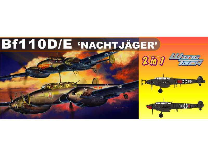 Messerschmitt Bf110D/E Night Fighter (2 in 1) - seria Wing Tech - zdjęcie 1 Messerschmitt Bf110D/E Night Fighter (2 in 1) - seria Wing Tech - zdjęcie 1
