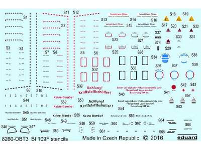 Bf 109F stencils 1/48 - Eduard - zdjęcie 1