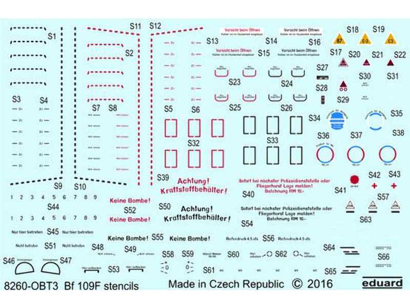 Bf 109F stencils 1/48 - Eduard - zdjęcie 1