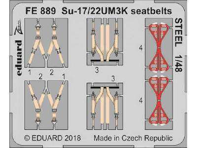 Su-17/22UM3K seatbelts STEEL 1/48 - Kitty Hawk - zdjęcie 1