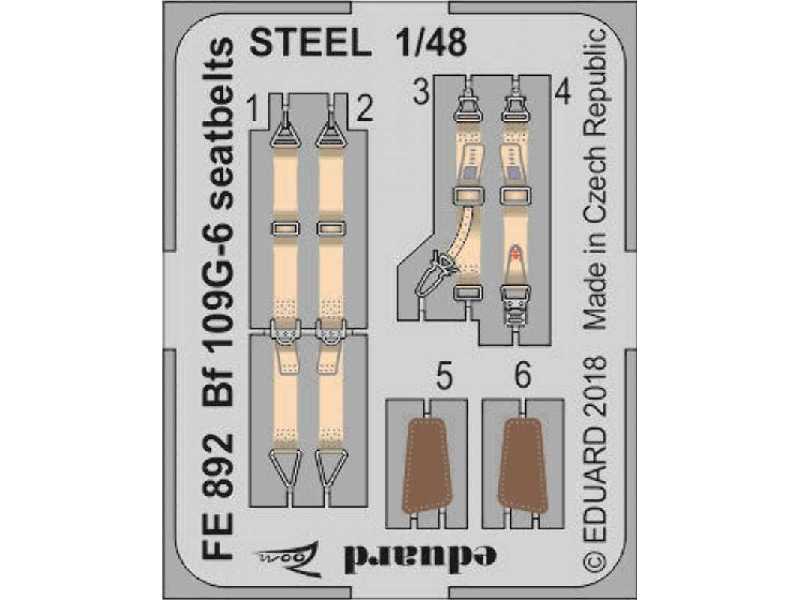 Bf 109G-6 seatbelts STEEL 1/48 - Tamiya - zdjęcie 1