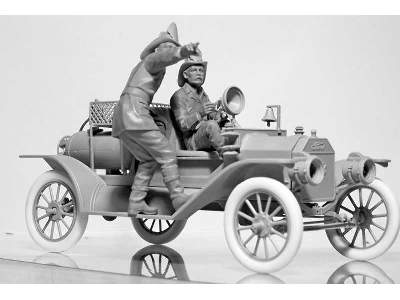 Amerykańska załoga samochodu strażackiego - 1910 r. - zdjęcie 6