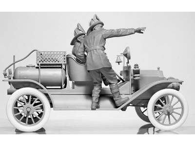 Amerykańska załoga samochodu strażackiego - 1910 r. - zdjęcie 7