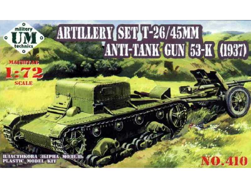 Zestaw artyleryjski T-26/45mm, działo przeciwczołgowe 53-K -1937 - zdjęcie 1