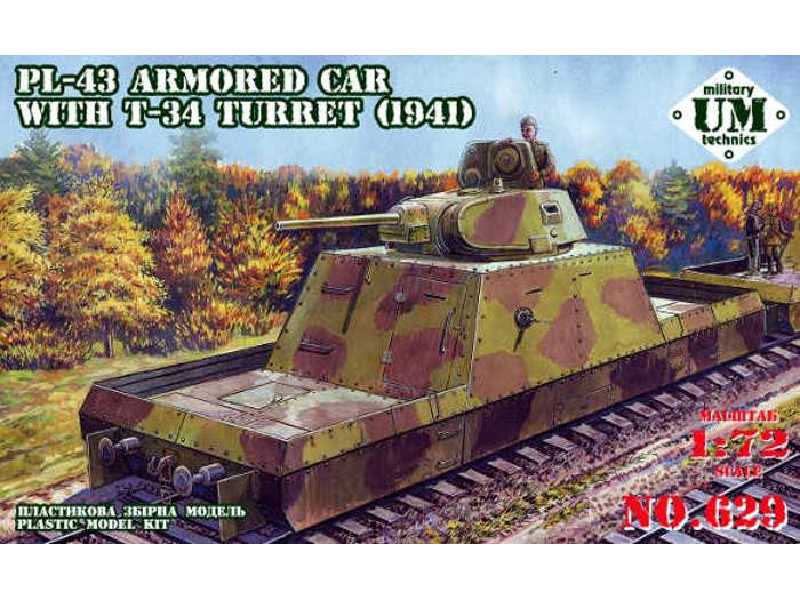 Wagon pancerny PL-43 z więżą T-34 (1941) - zdjęcie 1 Wagon pancerny PL-43 z więżą T-34 (1941) - zdjęcie 1