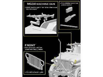 Izraelski samochód 1/4-Ton 4x4 Truck z karabinem masz. MG34  - zdjęcie 7