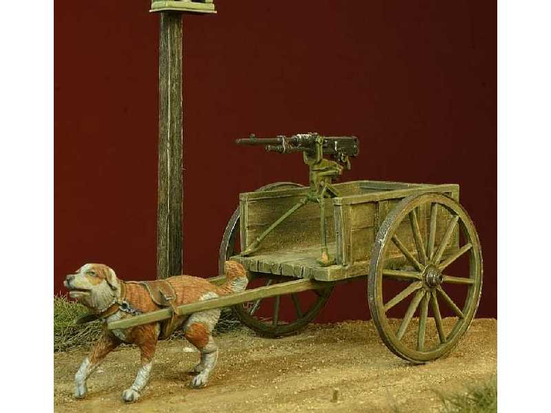 I W.Ś. Dog-drawn Cart With Hotchkiss Machine Gun - zdjęcie 1 I W.Ś. Dog-drawn Cart With Hotchkiss Machine Gun - zdjęcie 1