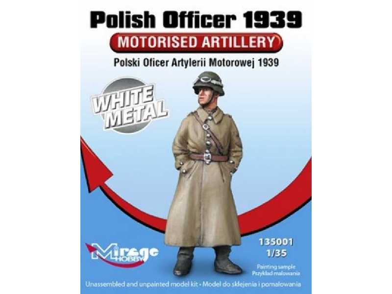 Polski Oficer Artylerii Motorowej 1939 figurka Z Białego Metalu - zdjęcie 1